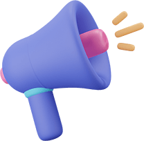 A colorful megaphone illustration