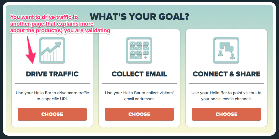 Use Hello Bar's Drive Traffic Option Hello Bar Drive Traffic Feature