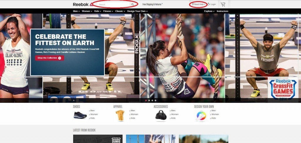 Reebok web design