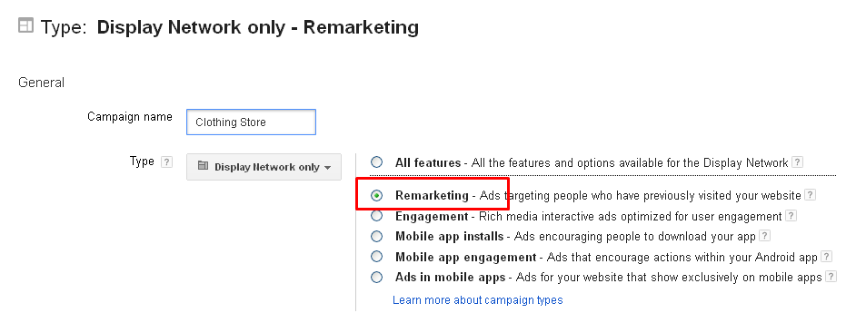 Google Adwords Remarketing