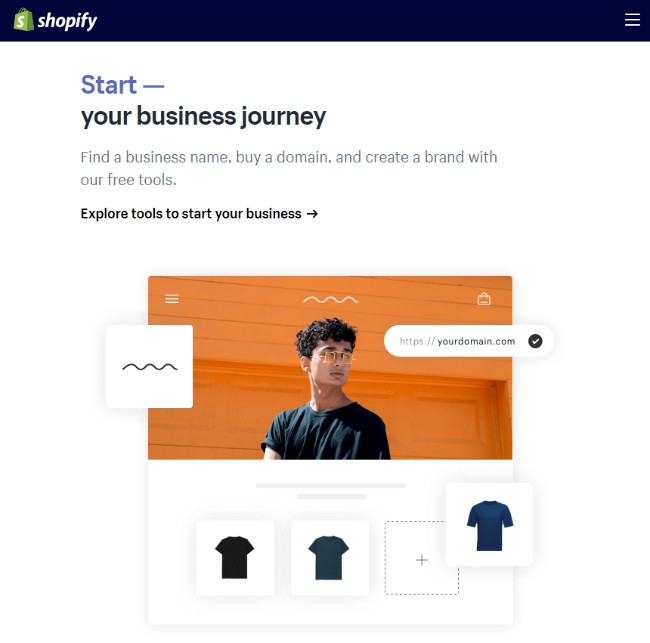 magento vs shopify - shopify homepage