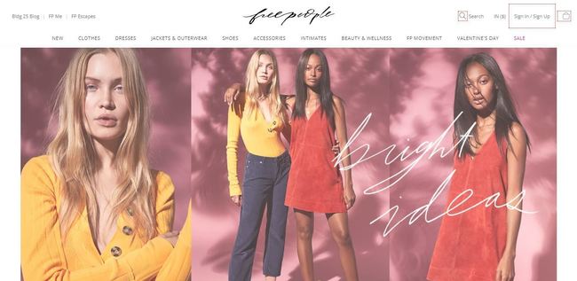 online store - free people