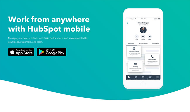 e commerce app - hubspot mobile