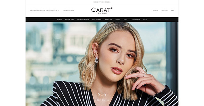 shopify plus store example: carat london