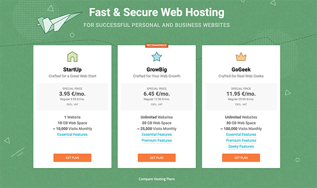 siteground ecommerce hosting - pricing