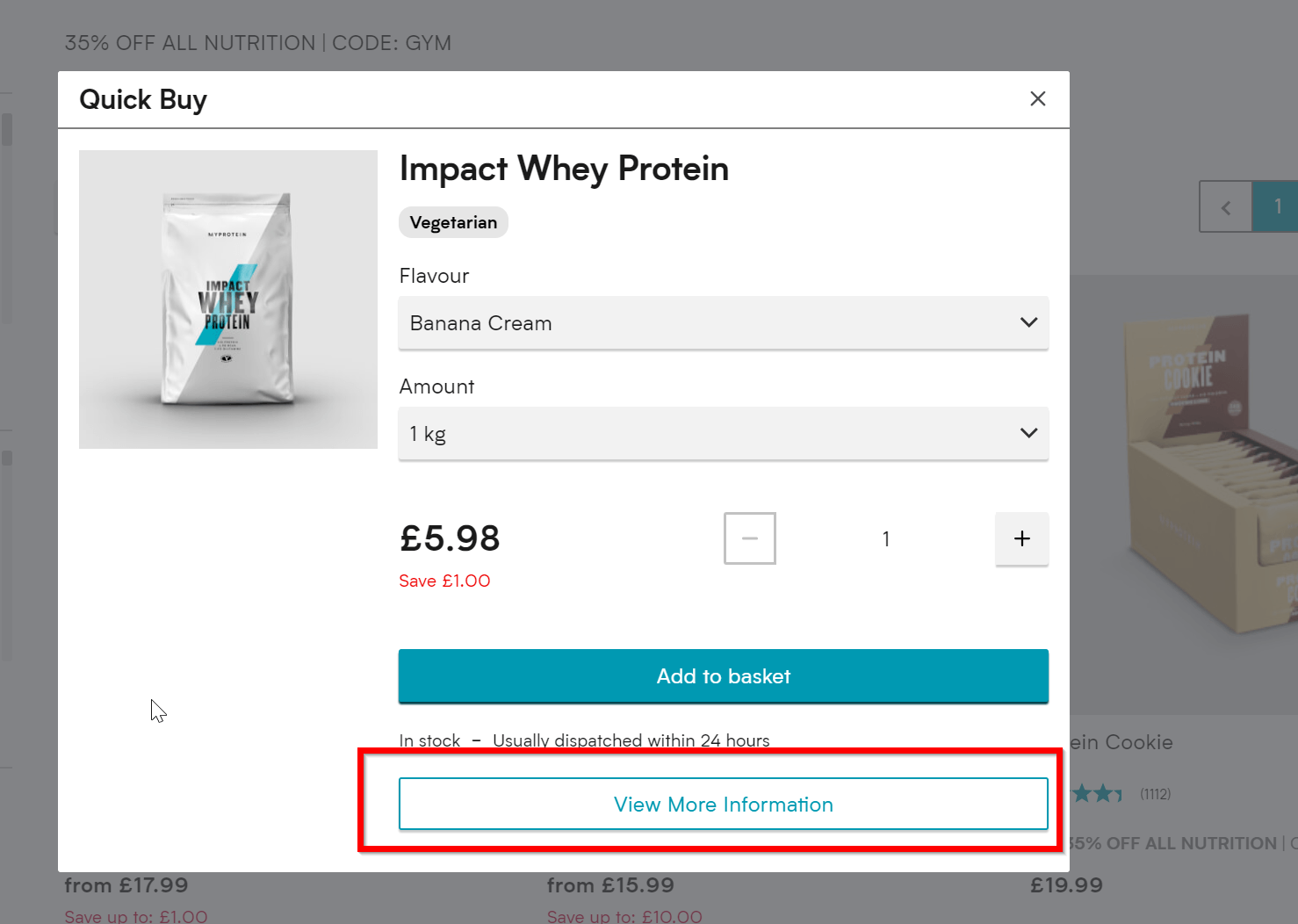 MyProtein page load