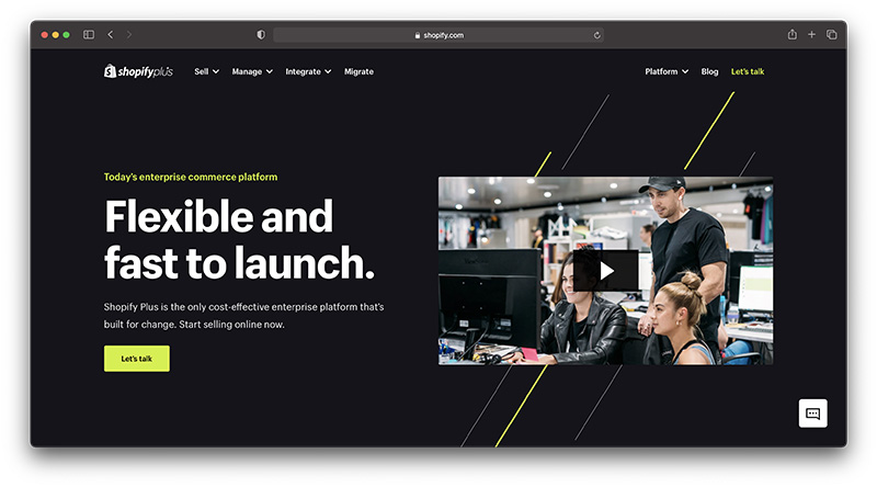 shopify plus homepage