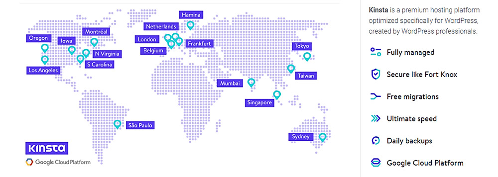 Kinsta servers - locations