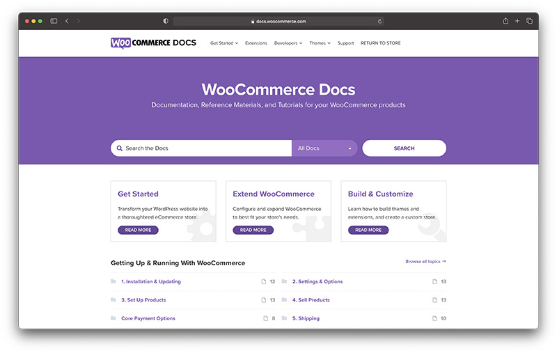 woocommerce documentation