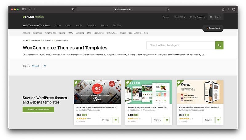 woocommerce themes and templates - envato