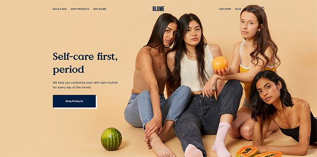 ecommerce website - blume