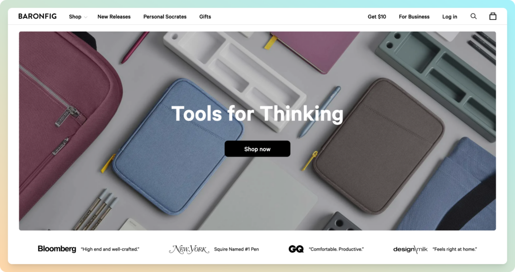 baronfig - best ecommerce website designs