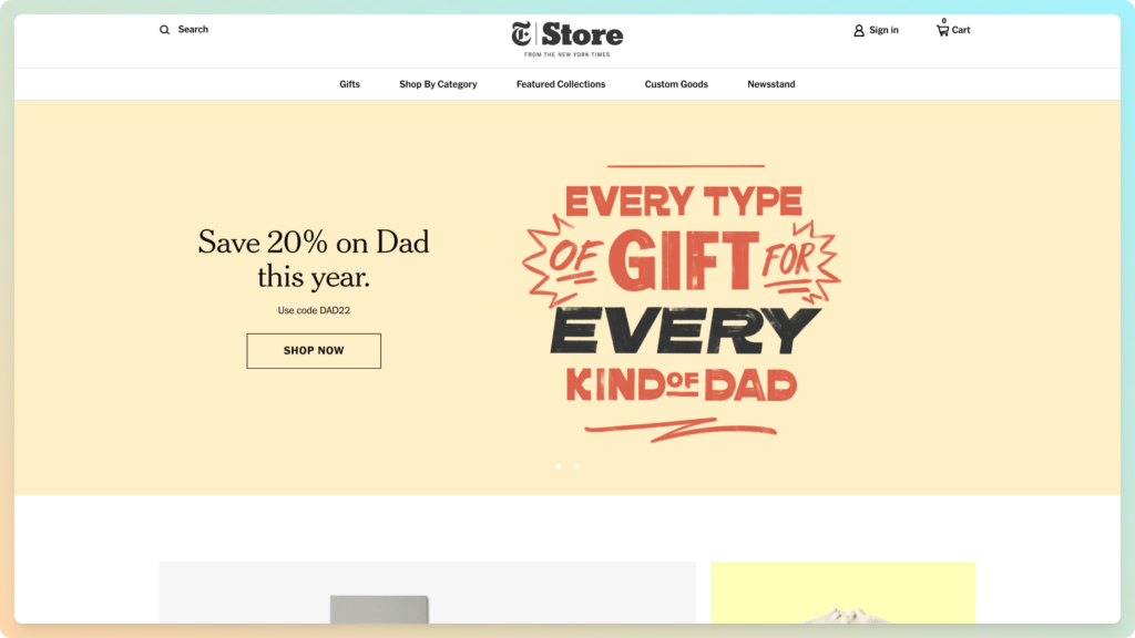 the new york times store - Best Ecommerce Website Designs