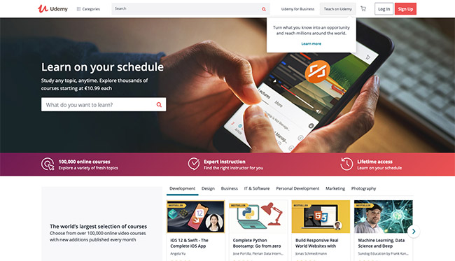 udemy review homepage