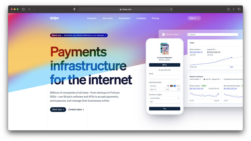 stripe review - homepage