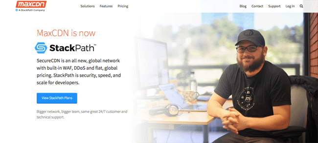 MaxCDN review - homepage