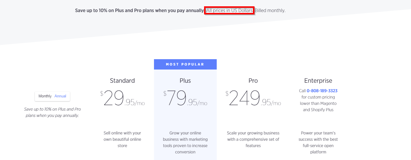 bigcommerce UK pricing