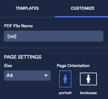 JotForm's customisable template