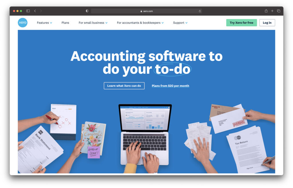 xero review - homepage