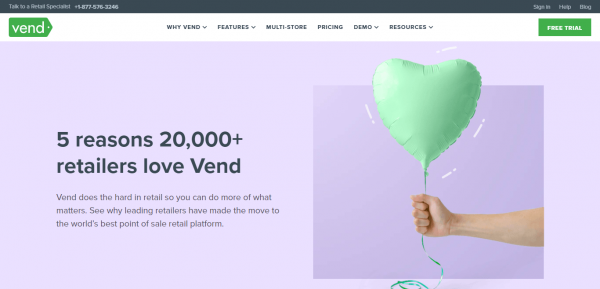 Vend POS - homepage