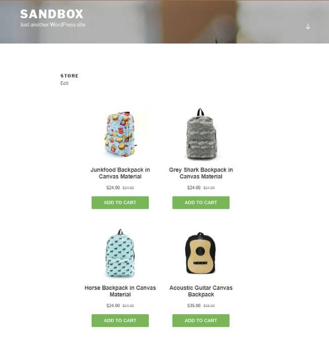 oberlo shopify lite - sandbox example