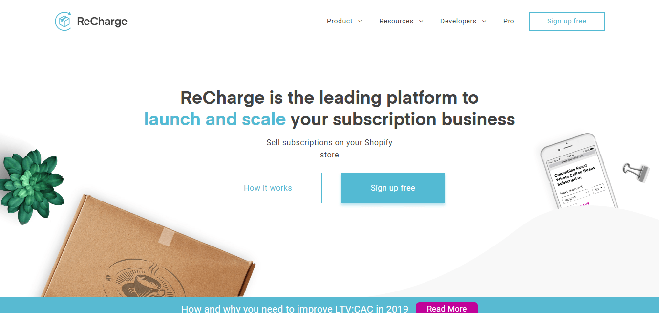 Recharge payments - homepage