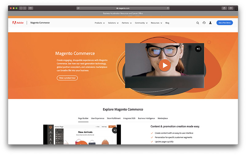 magento review - homepage