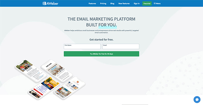 mailchimp alternatives - aweber