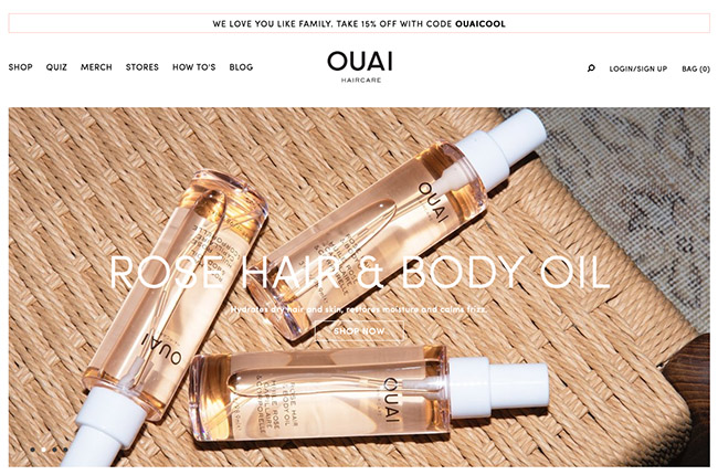 shopify store - ouai