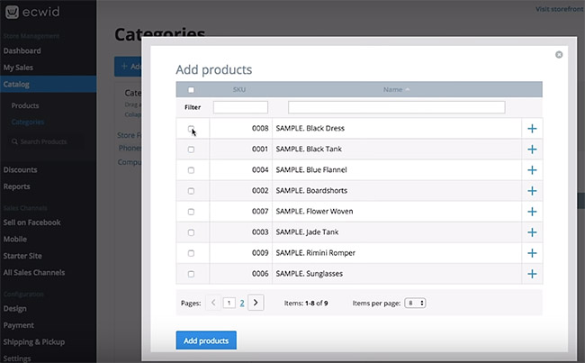 add and edit products on ecwid