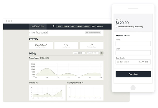 moonclerk dashboard