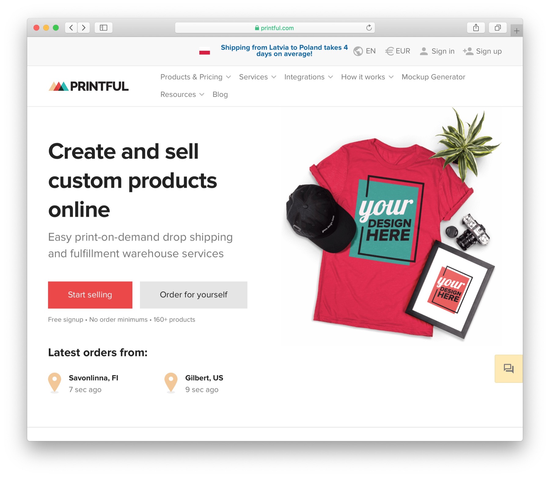 printful dropshipping app