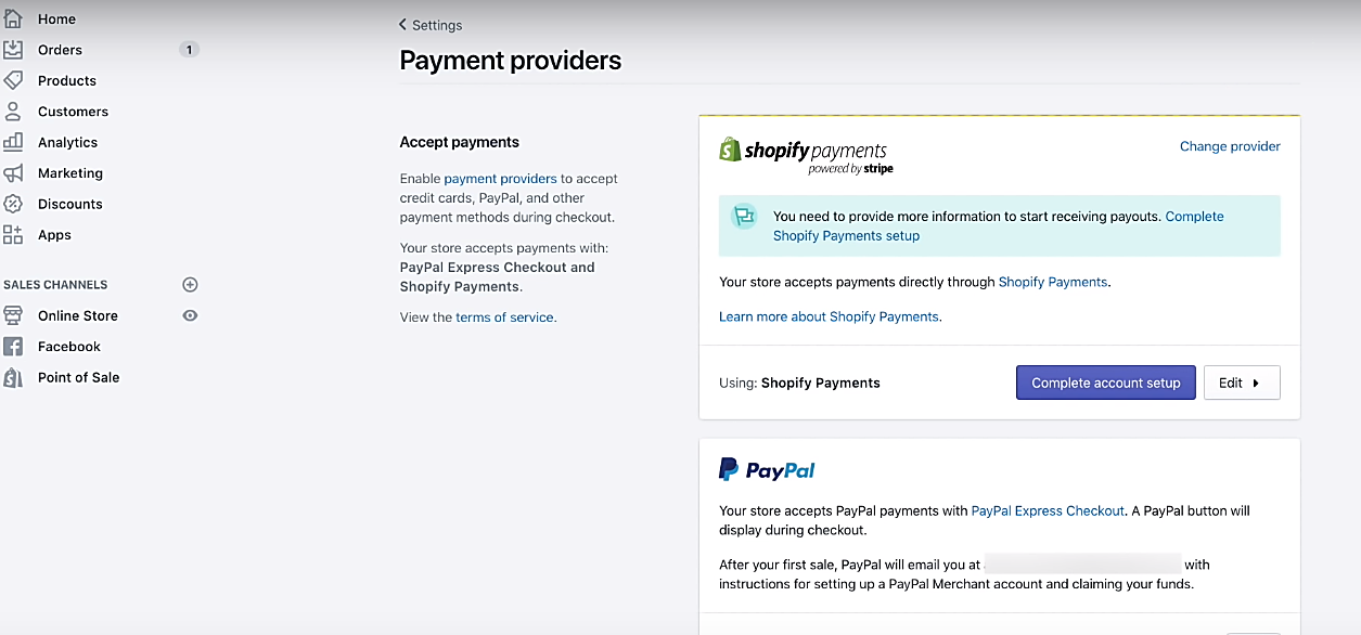 shopify payment providers