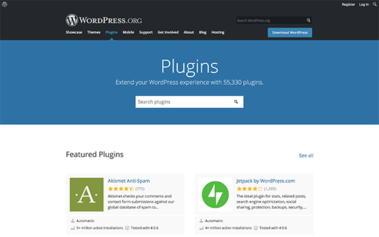 WordPress plugins directory