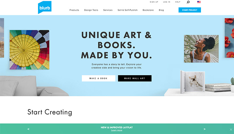 how to sell books online blurb homepage