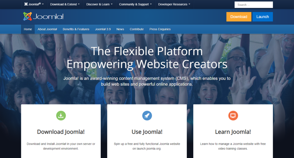 Joomla content management system