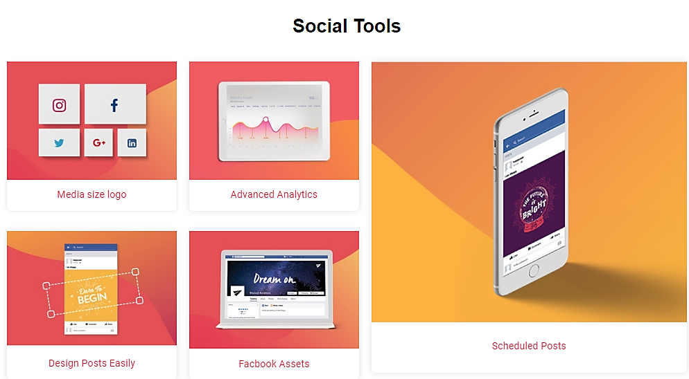 tailor brands social tools