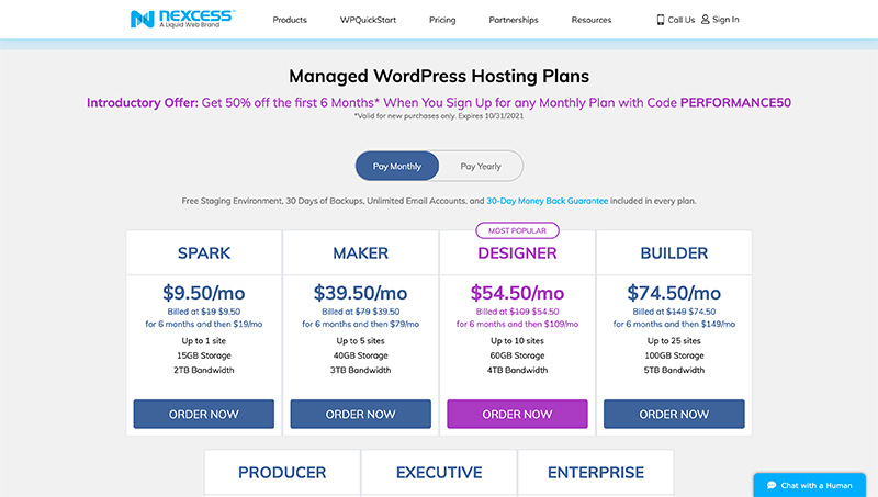 nexcess managed wordpress hosting pricing