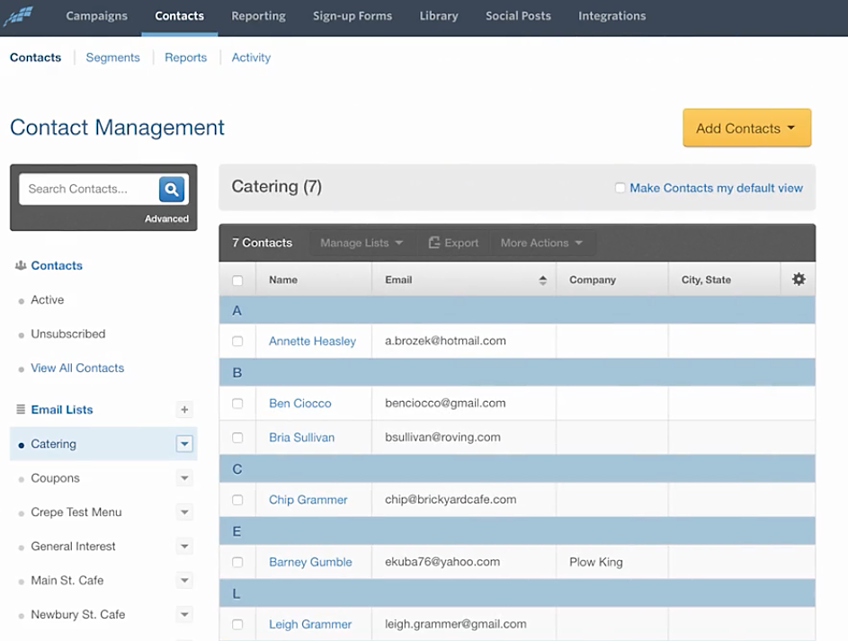 constant contact pricing - contact management