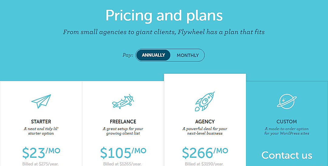 flywheel managed woprdpress hosting pricing