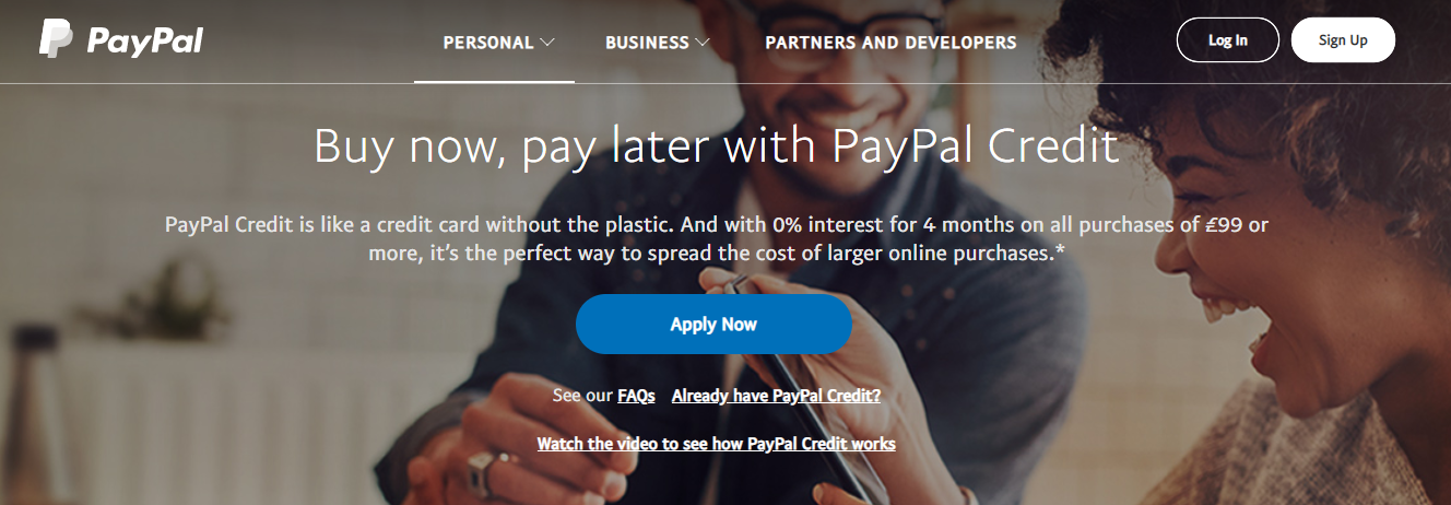 paypal credit homepage