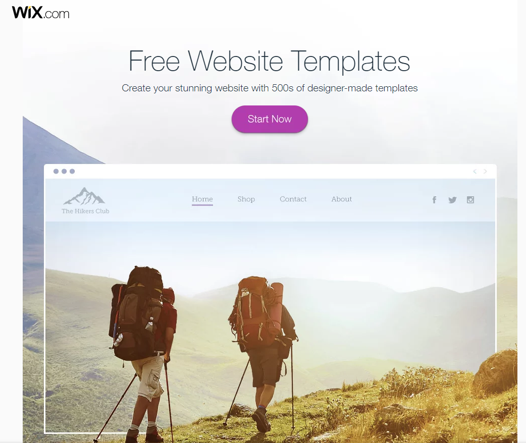 wix free website templates