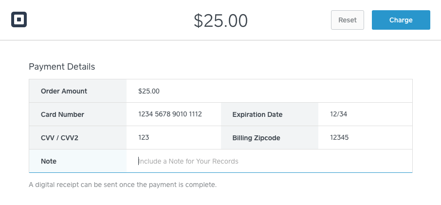 square payment details