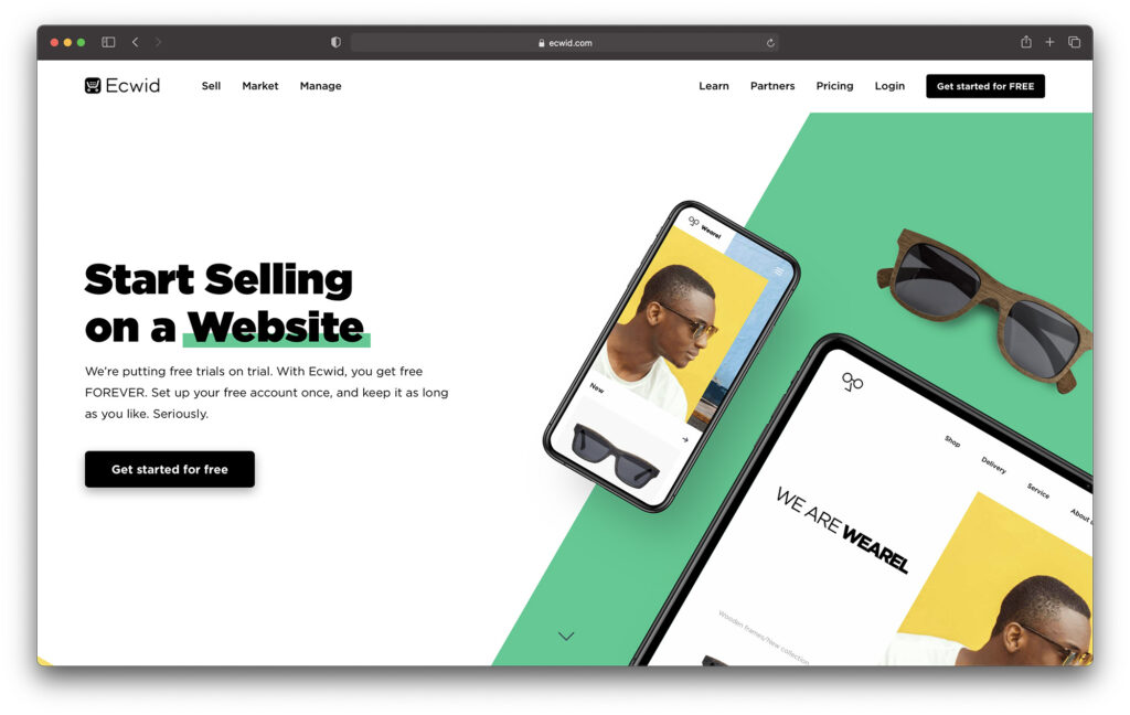 ecwid homepage - best shopify competitors