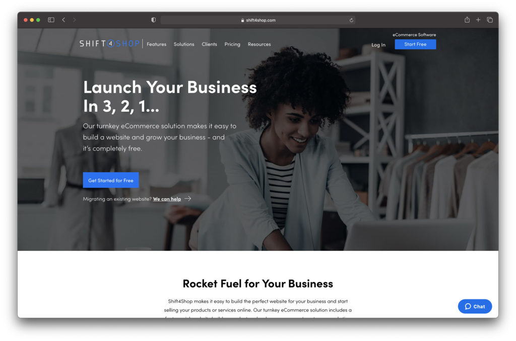 shift4shop homepage - shopify competitors