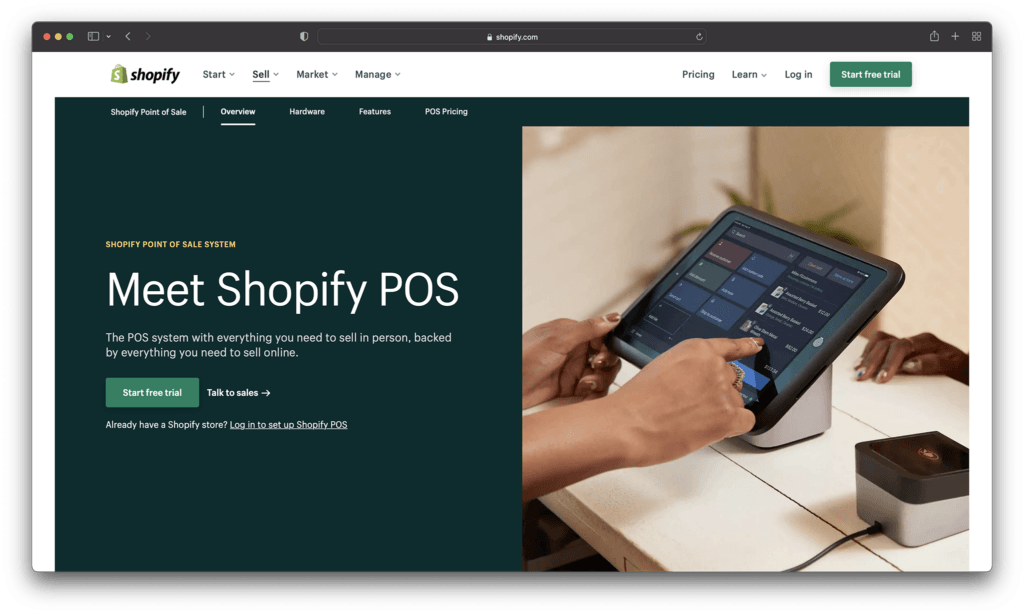 shopify pos homepage - best pos systems for retail