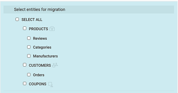 magento to shopify migration entities