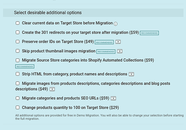 magento to shopify migration - additional options