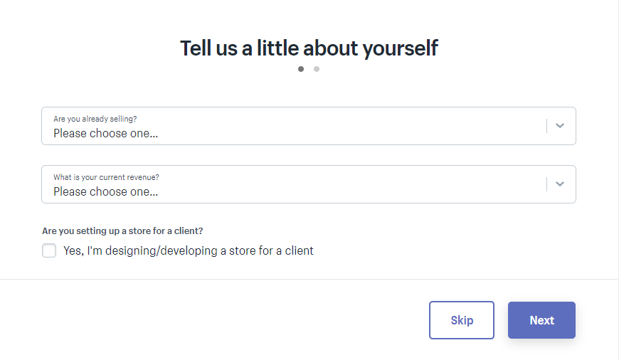 how to sell on shopify signup