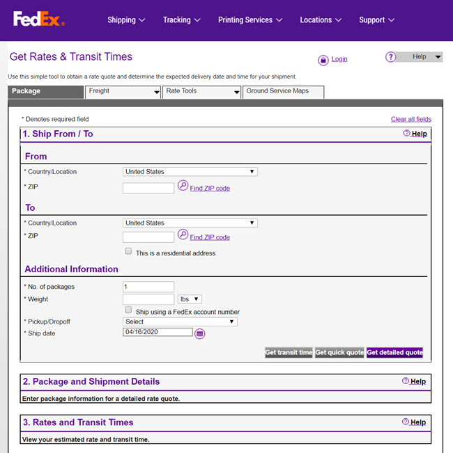 Fedex shipping rates